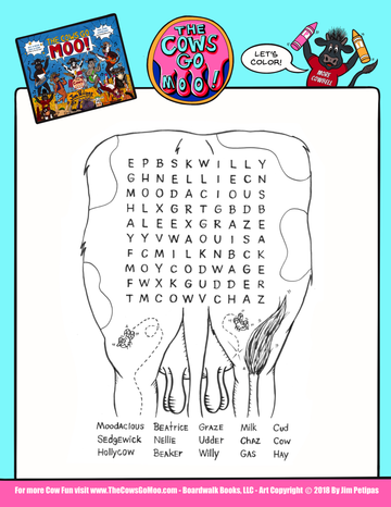 The Cows Go Moo Word Search