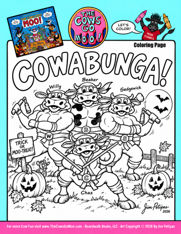 Cowabunga Halloween - Coloring Page!