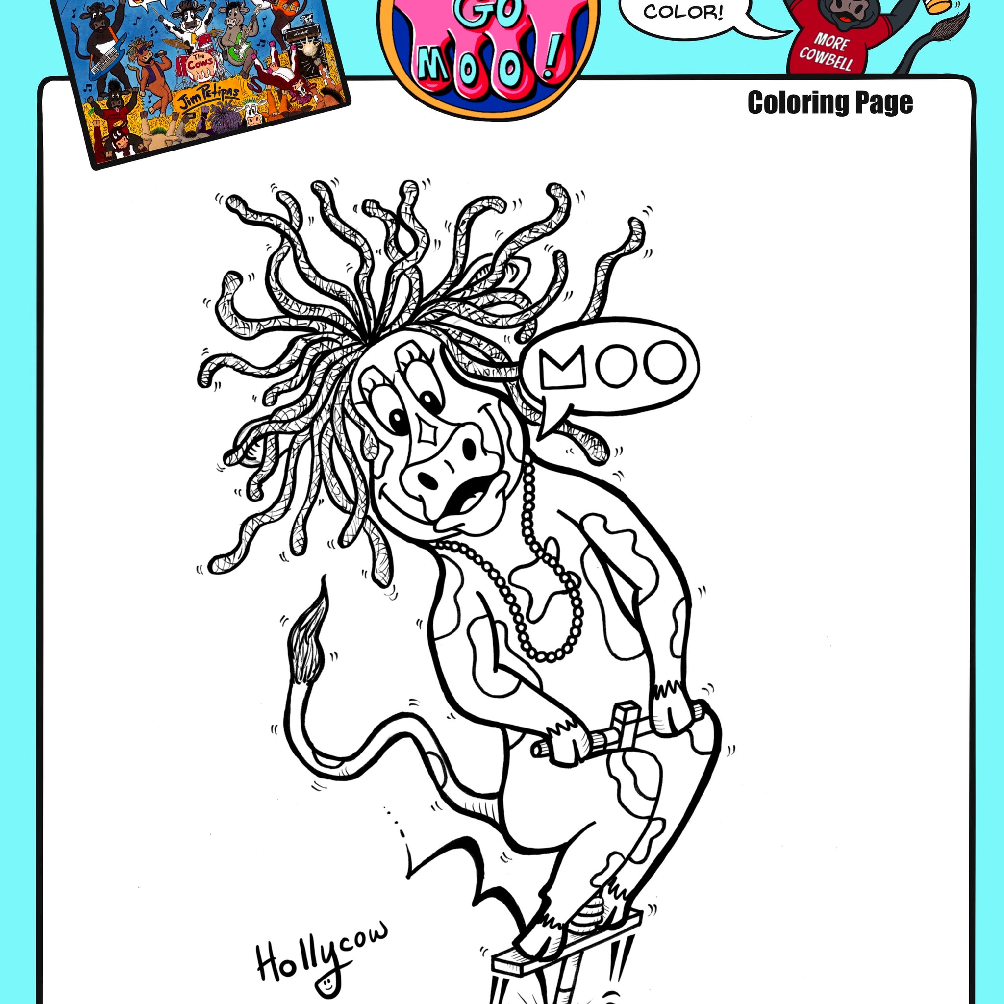 Hollycow on the Pogostick! Coloring Page!