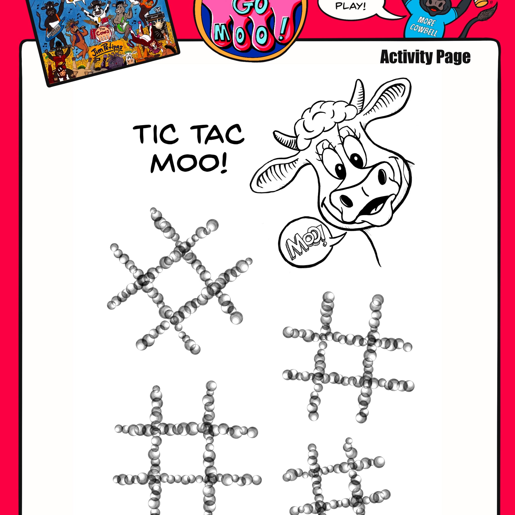 Tic Tac Moo! Activity Page!