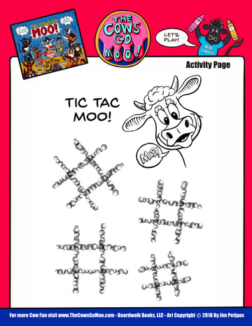 Tic Tac Moo! Activity Page!