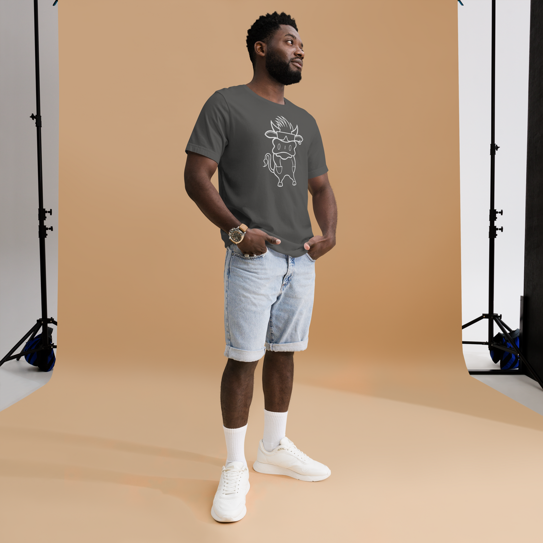 The Bubba Tee - White on Grey