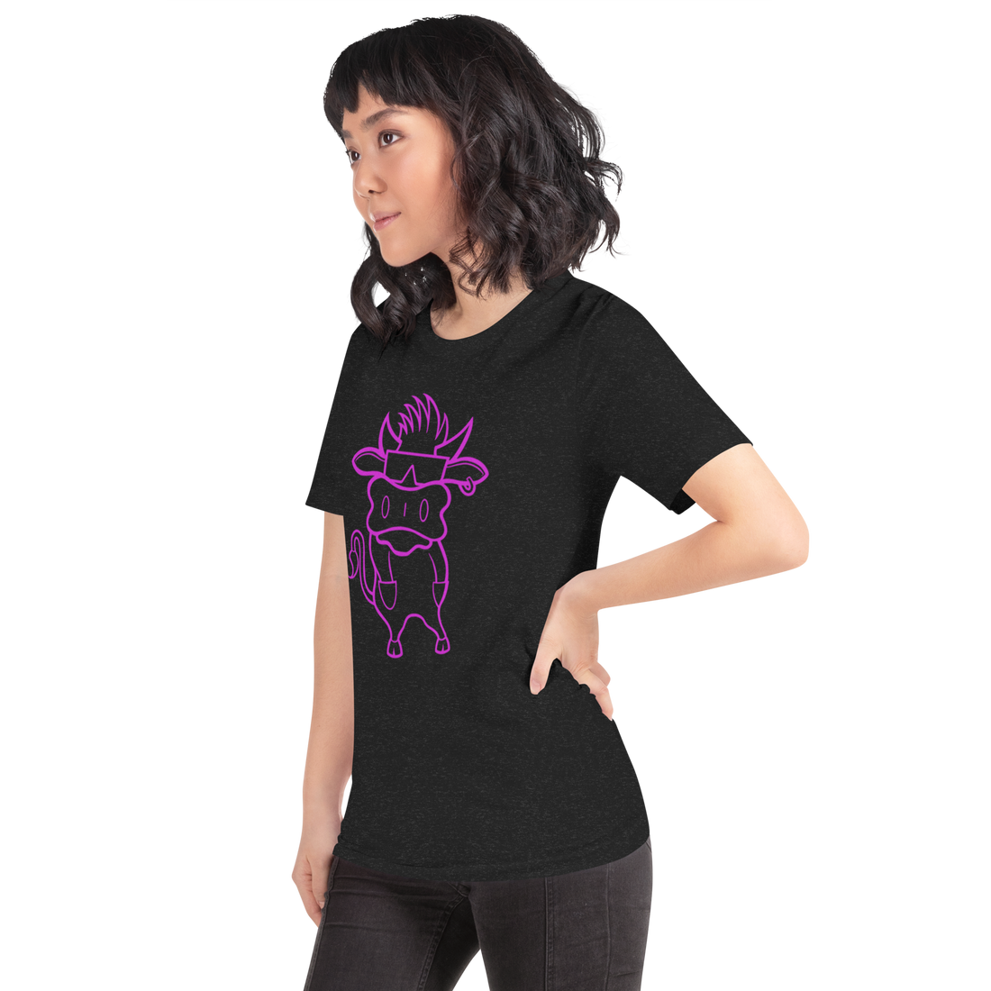 The Bubba Tee - Neon Pink on Black