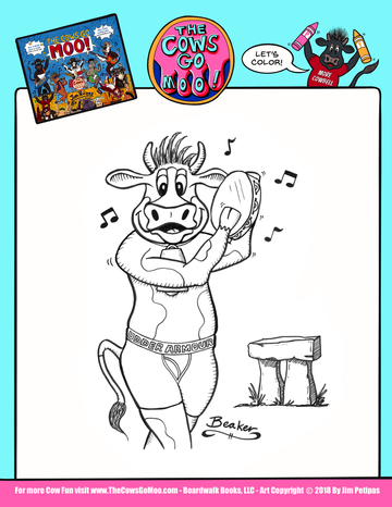 The Cows Go Moo! Beaker Coloring Page